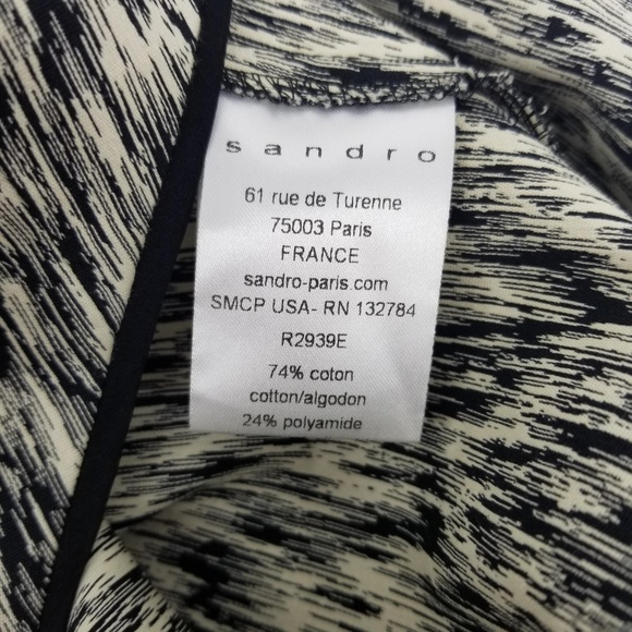 SOLD Sandro Open Back Printed Reve Dress Sz 1 - Picture 7 of 8